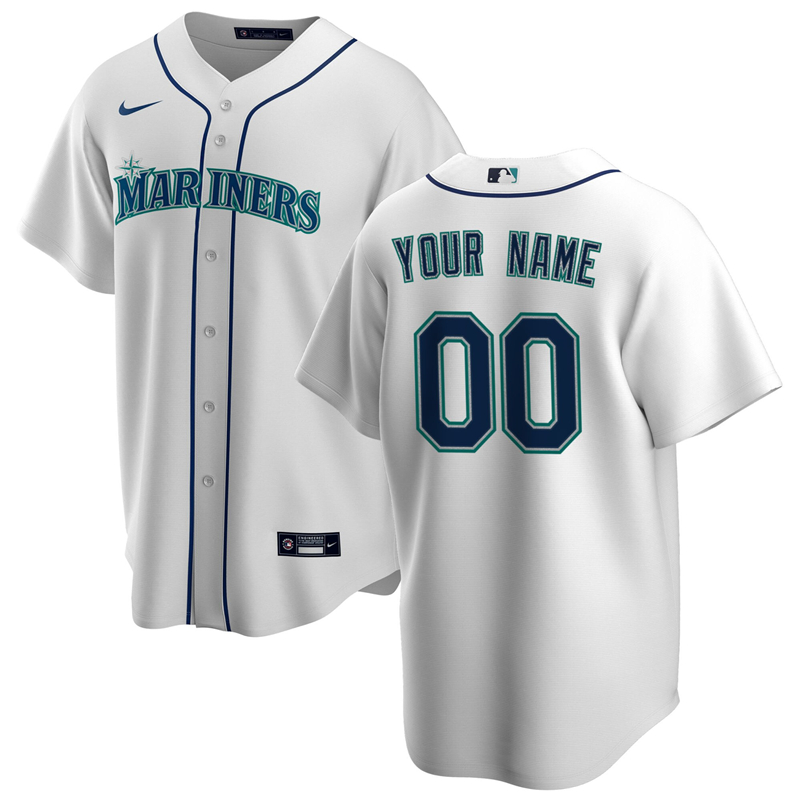 2020 MLB Men Seattle Mariners Nike White Home 2020 Replica Custom Jersey 1->seattle mariners->MLB Jersey